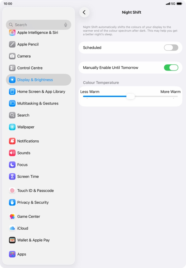 Press and drag the indicator below Press and drag the indicator below