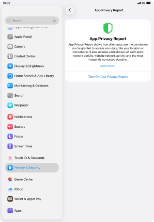 Press Turn On App Privacy Report to turn on the function. Press Turn On App Privacy Report to turn on the function.