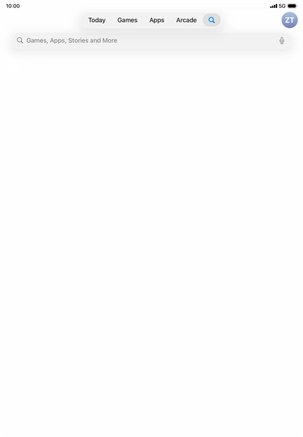 Press the search field. Press the search field.