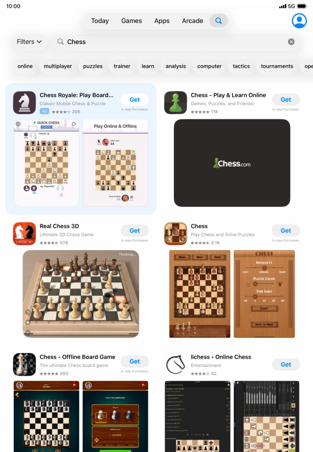 Press the required app. Press the required app.