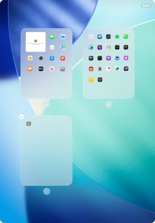 Press the delete icon next to the required home screen page. Press the delete icon next to the required home screen page.