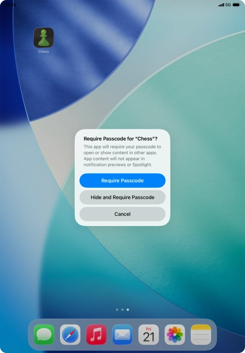 Press Require Passcode. Press Require Passcode.