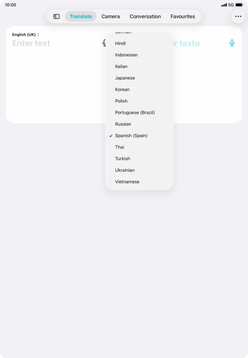 Press the required target language. Press the required target language.