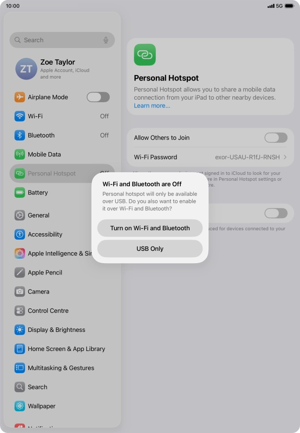 If Wi-Fi is turned off, press Turn on Wi-Fi and Bluetooth. If Wi-Fi is turned off, press Turn on Wi-Fi and Bluetooth.