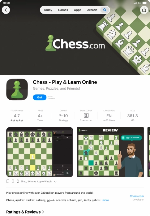 Press Get and follow the instructions on the screen to install the app. Press Get and follow the instructions on the screen to install the app.