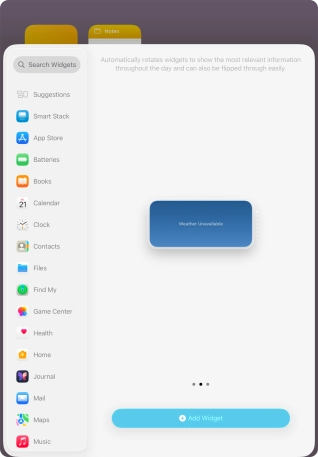 Slide your finger right or left on the screen to select the required widget size. Slide your finger right or left on the screen to select the required widget size.