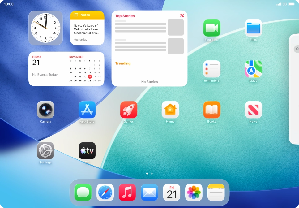 Press the required application. Press the required application.