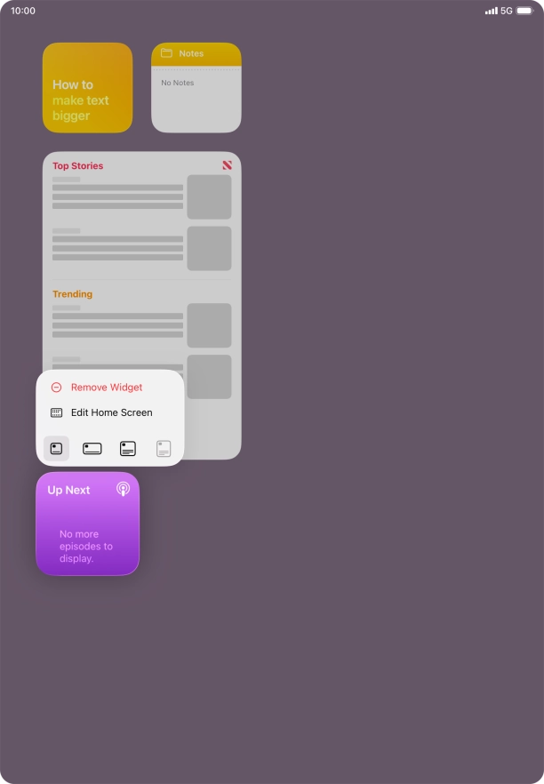 Press Remove Widget. Press Remove Widget.