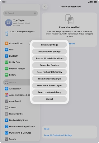 Press Reset All Settings. Press Reset All Settings.