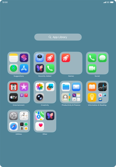 Press the required app. Press the required app.