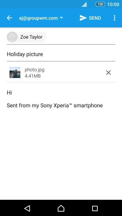 Press SEND when you've finished your email message. Press SEND when you've finished your email message.
