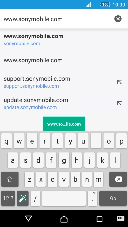 Key in the address of the required web page and press Go. Key in the address of the required web page and press Go.