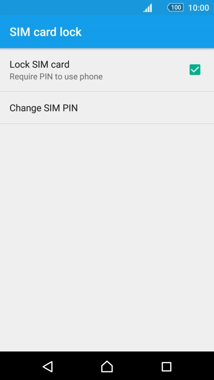 Press Lock SIM card to turn the function on or off. Press Lock SIM card to turn the function on or off.