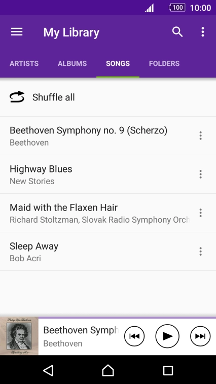 Press the required audio file. Press the required audio file.