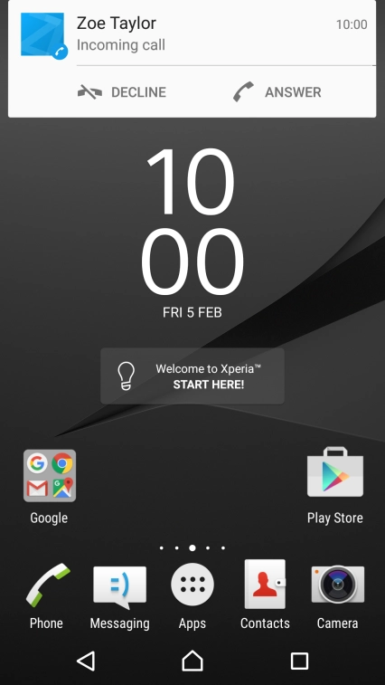 If the screen lock is turned off, press ANSWER. If the screen lock is turned off, press ANSWER.
