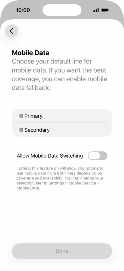Press the required price plan. Press the required price plan.