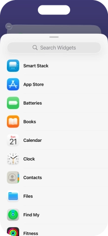 Press the required widget. Press the required widget.