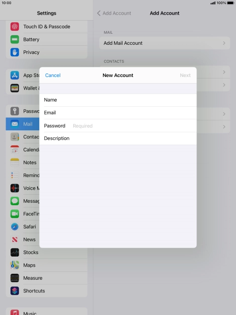 Press Password and key in the password for your email account. Press Password and key in the password for your email account.