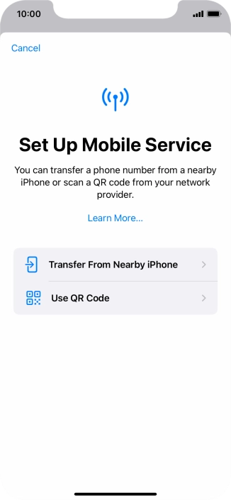 Press Use QR Code. Press Use QR Code.