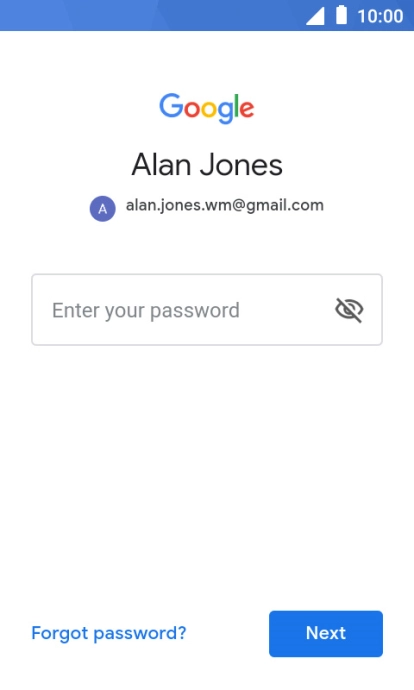 Press Enter your password and key in the password for your Google account. Press Enter your password and key in the password for your Google account.