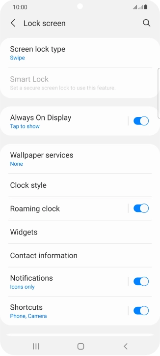 Press Screen lock type. Press Screen lock type.