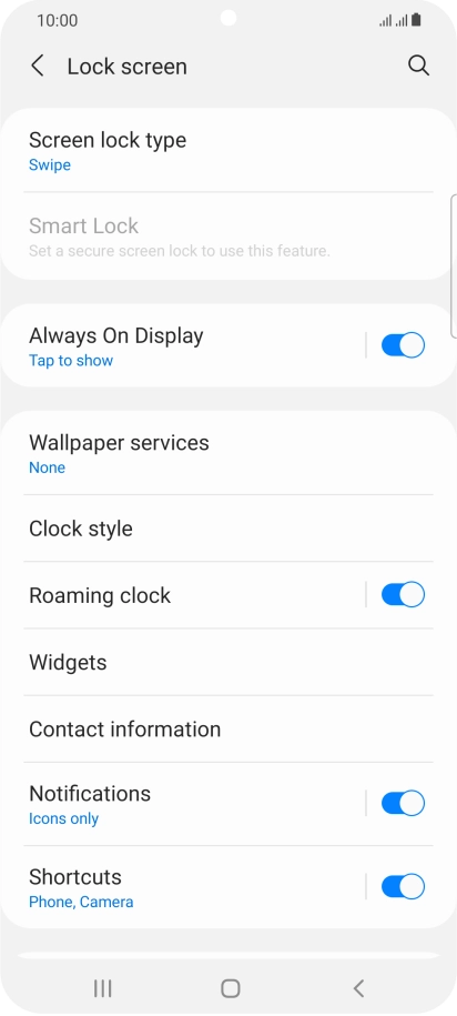 Press Screen lock type. Press Screen lock type.