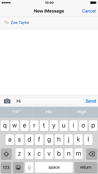 Press Send when you've finished your iMessage. Press Send when you've finished your iMessage.
