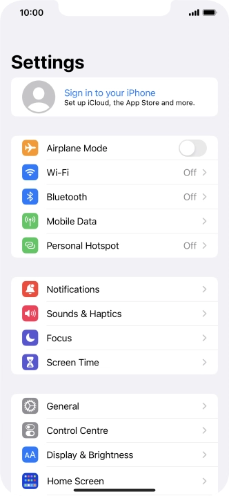 Press Sign in to your iPhone. Press Sign in to your iPhone.
