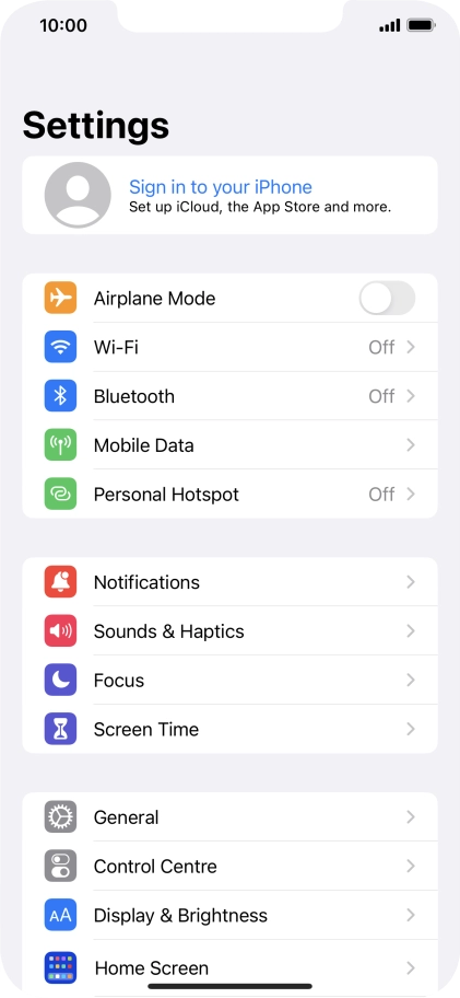 Press Sign in to your iPhone. Press Sign in to your iPhone.