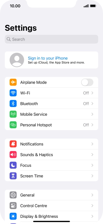 Press Sign in to your iPhone. Press Sign in to your iPhone.
