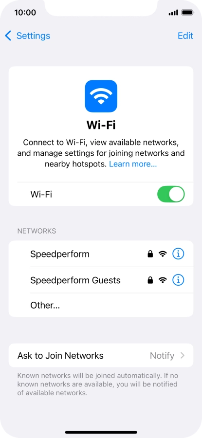 Press the required Wi-Fi network and key in the password for the Wi-Fi network. Press the required Wi-Fi network and key in the password for the Wi-Fi network.