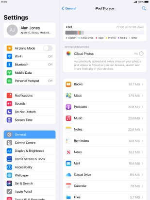 Press the required app. Press the required app.