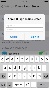 Press Apple ID and key in the username for your Apple ID. Press Apple ID and key in the username for your Apple ID.