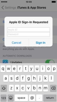 Press Apple ID and key in the username for your Apple ID. Press Apple ID and key in the username for your Apple ID.