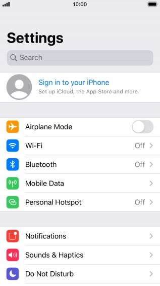 Press Sign in to your iPhone. Press Sign in to your iPhone.