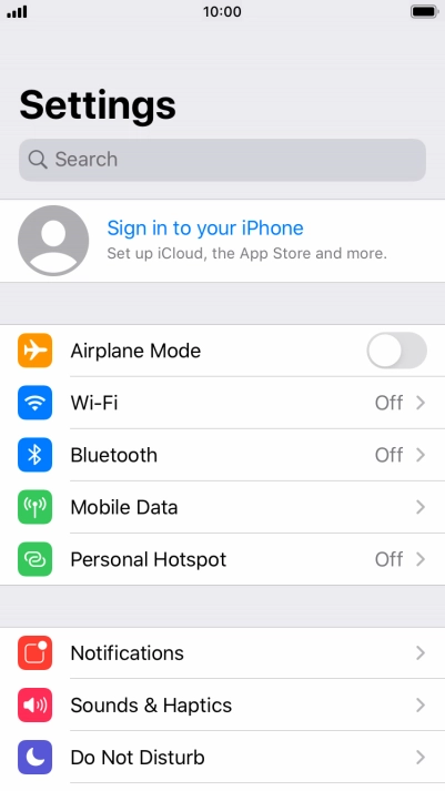 Press Sign in to your iPhone. Press Sign in to your iPhone.
