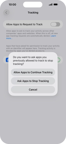 If you turn off the function, press the required setting. If you turn off the function, press the required setting.