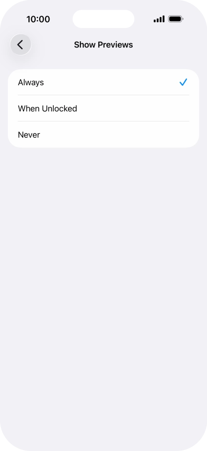 To select notification preview on the lock screen, press Always. To select notification preview on the lock screen, press Always.