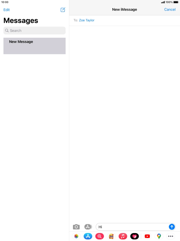 Press the send icon. Press the send icon.