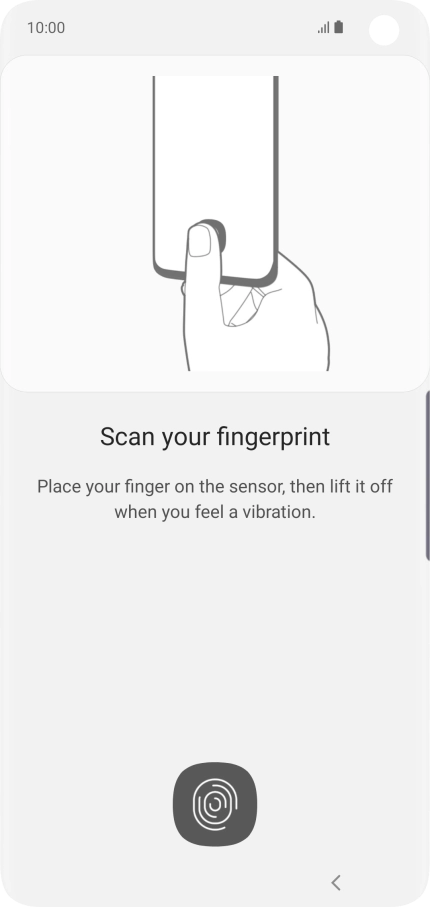 Follow the instructions on the screen to create the phone lock code using your fingerprint. Follow the instructions on the screen to create the phone lock code using your fingerprint.