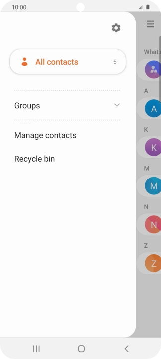 Press Manage contacts. Press Manage contacts.