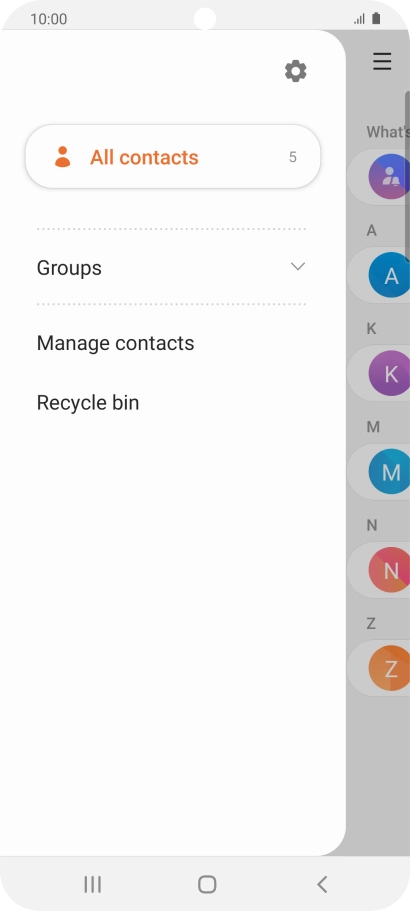 Press Manage contacts. Press Manage contacts.