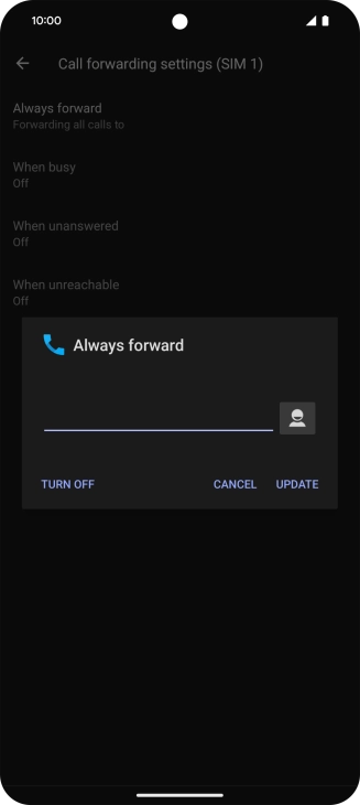 Press TURN OFF. Press TURN OFF.