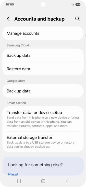 Press Manage accounts. Press Manage accounts.
