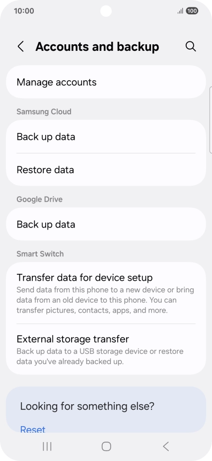 Press Manage accounts. Press Manage accounts.