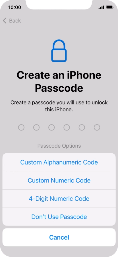 Follow the instructions on the screen to turn on use of phone lock code or press Don't Use Passcode. Follow the instructions on the screen to turn on use of phone lock code or press Don't Use Passcode.