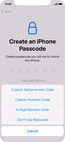 Follow the instructions on the screen to turn on use of phone lock code or press Don't Use Passcode. Follow the instructions on the screen to turn on use of phone lock code or press Don't Use Passcode.