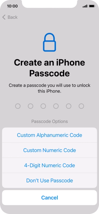 Follow the instructions on the screen to turn on use of phone lock code or press Don't Use Passcode. Follow the instructions on the screen to turn on use of phone lock code or press Don't Use Passcode.