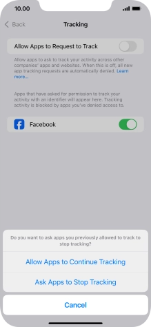 If you turn off the function, press the required setting. If you turn off the function, press the required setting.