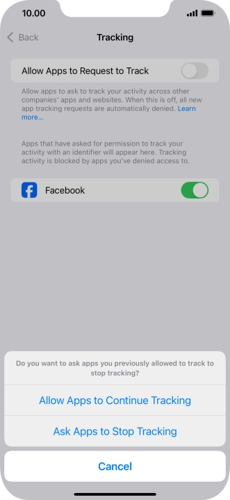 If you turn off the function, press the required setting. If you turn off the function, press the required setting.